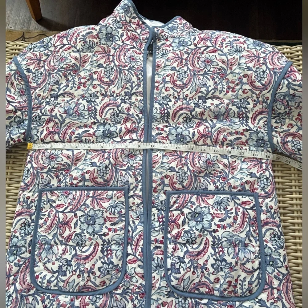 7 For All Man Kind Quilted Floral Boxy Jacket‎ small boho cottagecore layered
